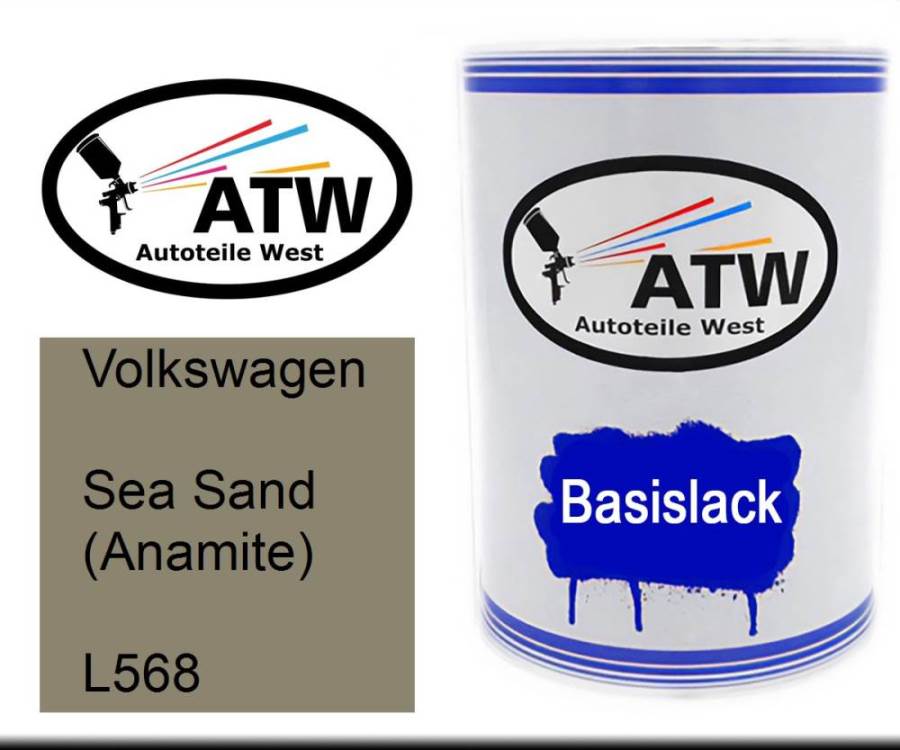 Volkswagen, Sea Sand (Anamite), L568: 500ml Lackdose, von ATW Autoteile West.